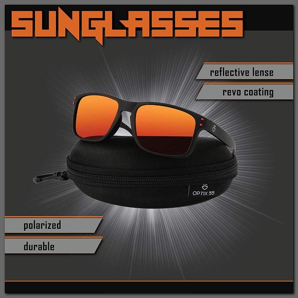 Polarized Sunglasses for Men & Women Mirrored - Red - Picture 4 of 7